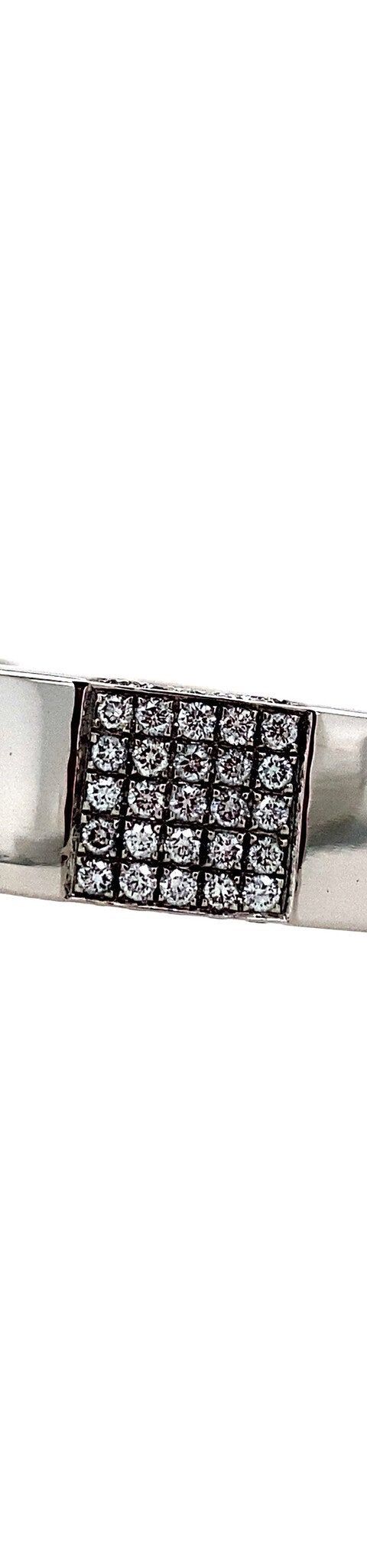 Vintage 18K White Gold Bangle with Diamond